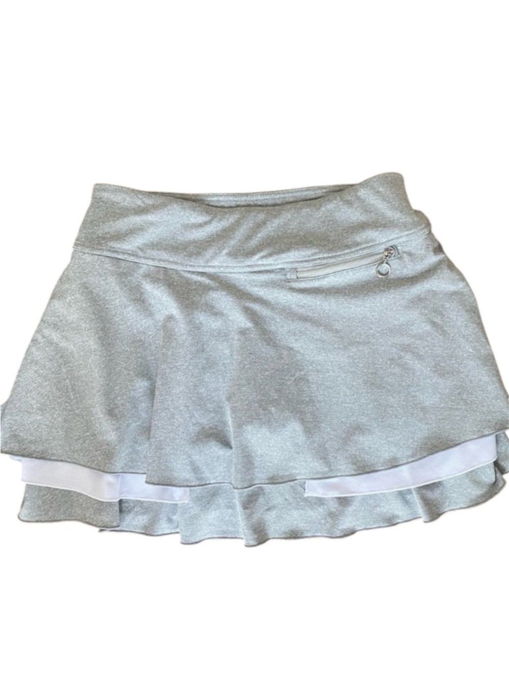 GGblue Luxe Sport Athletic Skort Skirt / Shorts Gray Tiered Layers Small Tennis